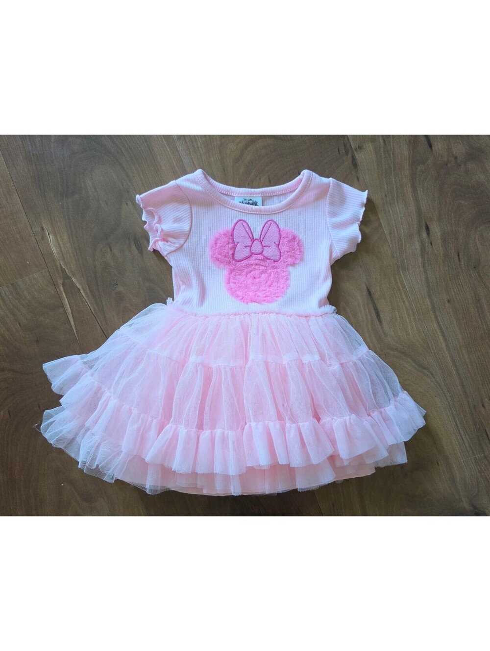 Disney Baby Minnie Mouse Pink Tulle Tutu Dress Short Sleeve 12 Months,382
